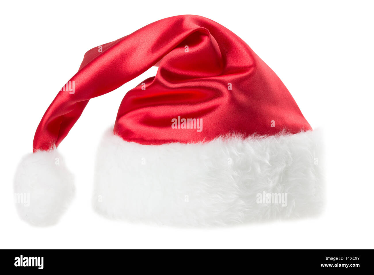 Weihnachtsmann Mütze set isolierten auf weißen Hintergrund. Stockfoto