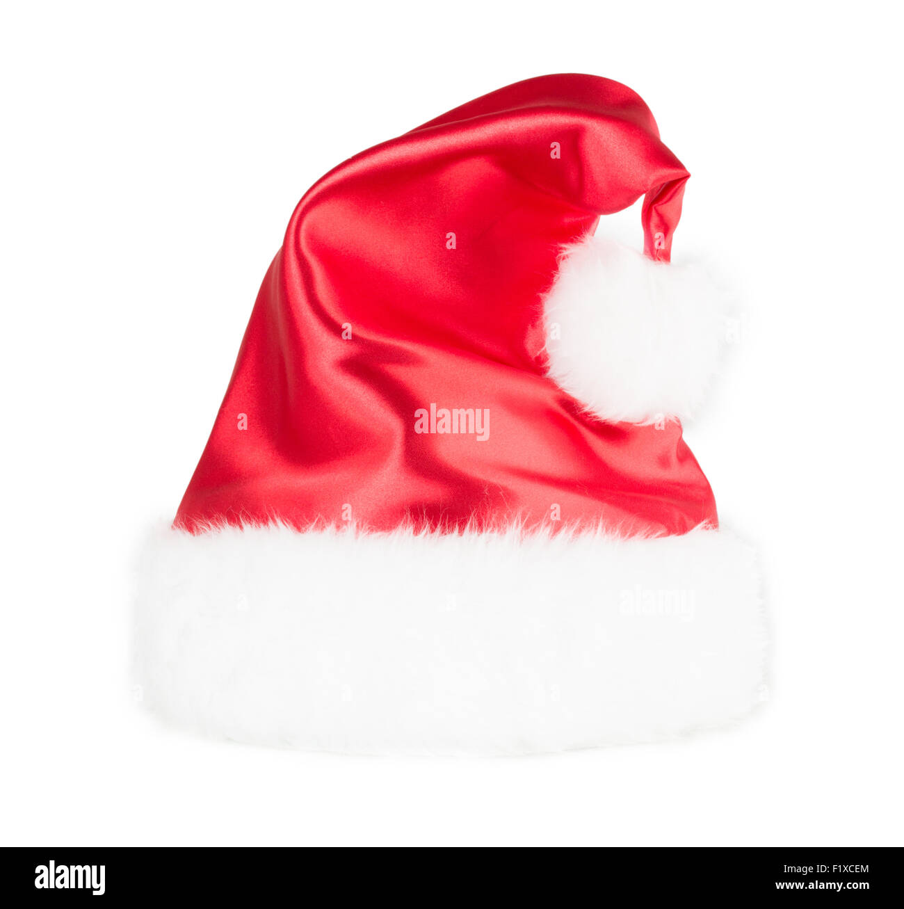 Weihnachtsmann Mütze set isolierten auf weißen Hintergrund. Stockfoto