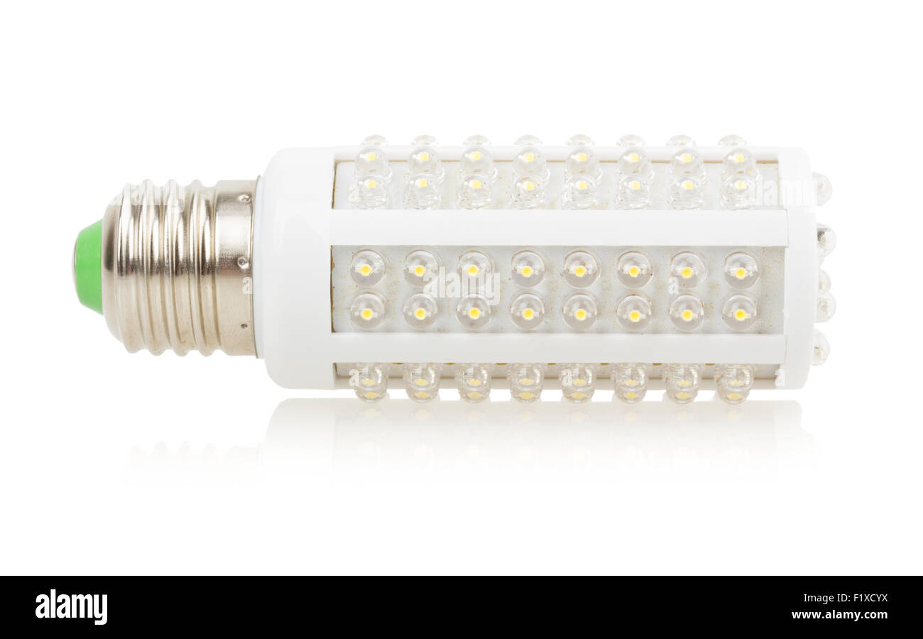 LED-Lampe auf einem weißen Hintergrund. Stockfoto