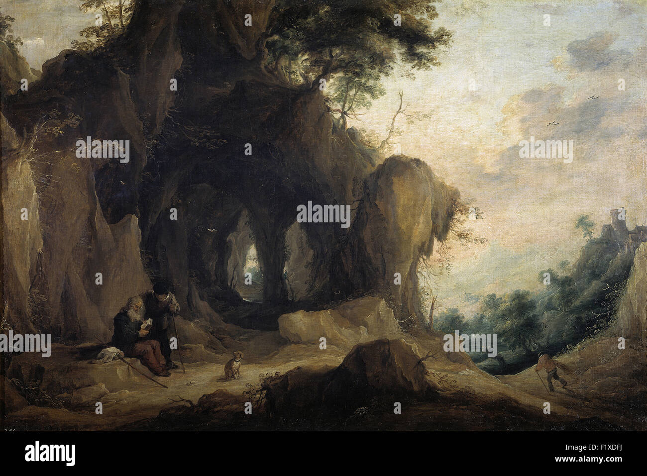 David Teniers der jüngere - Landschaft mit eine Einsiedler Stockfoto