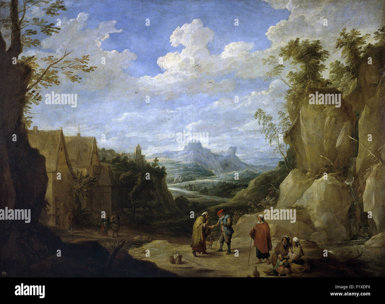 David Teniers der jüngere - Landschaft mit Zigeuner Stockfoto