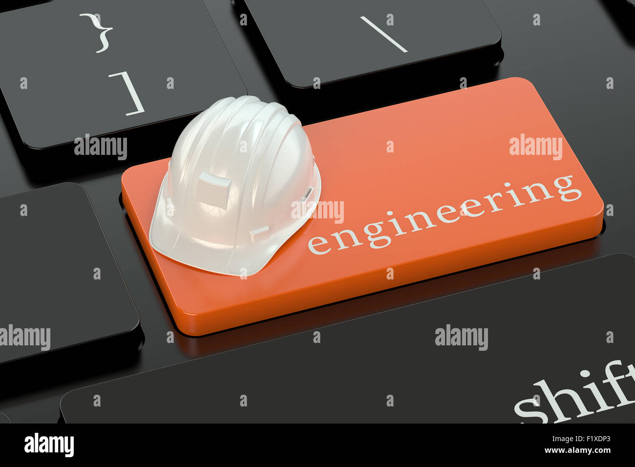 Engineering-Konzept auf orange Taste Stockfoto