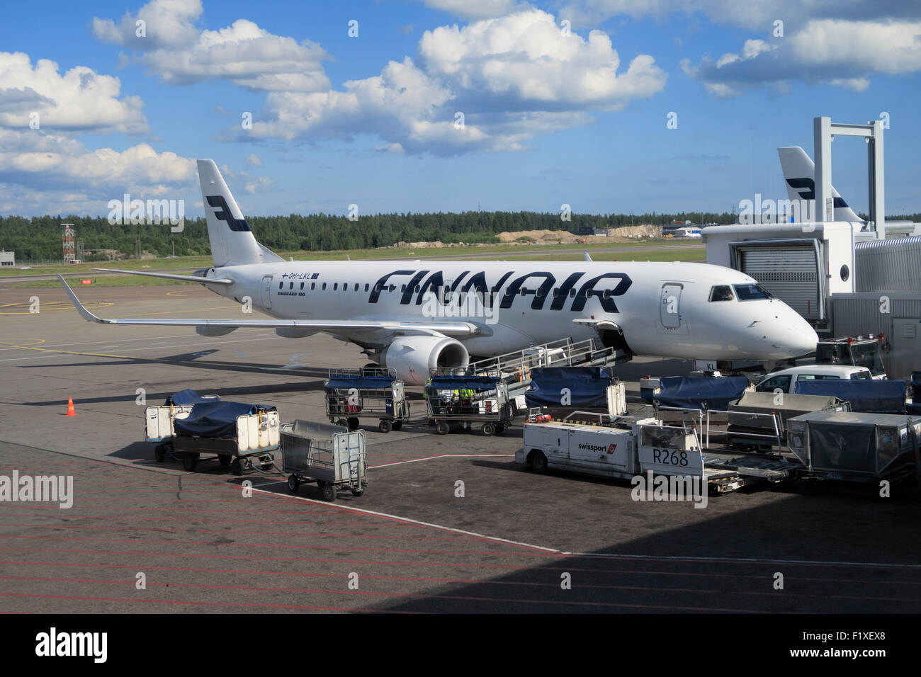 Finnair Flugzeug Stockfoto