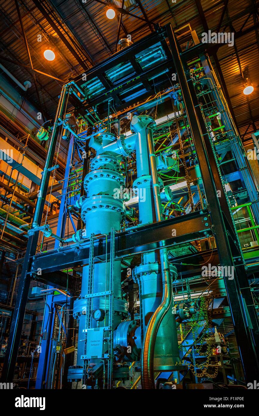 Ein Looping Reaktor verwendet bei der Recherche nach saubere Kohletechnologie an der National Energy Technology Labs 11. November 2012 in Morgantown, West Virginia. Stockfoto