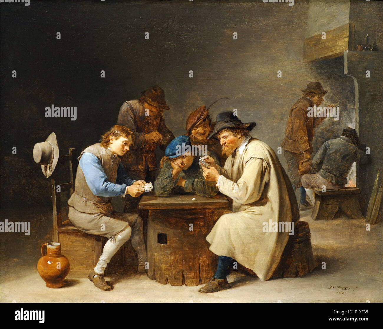 David Teniers der jüngere - die Kartenspieler Stockfoto