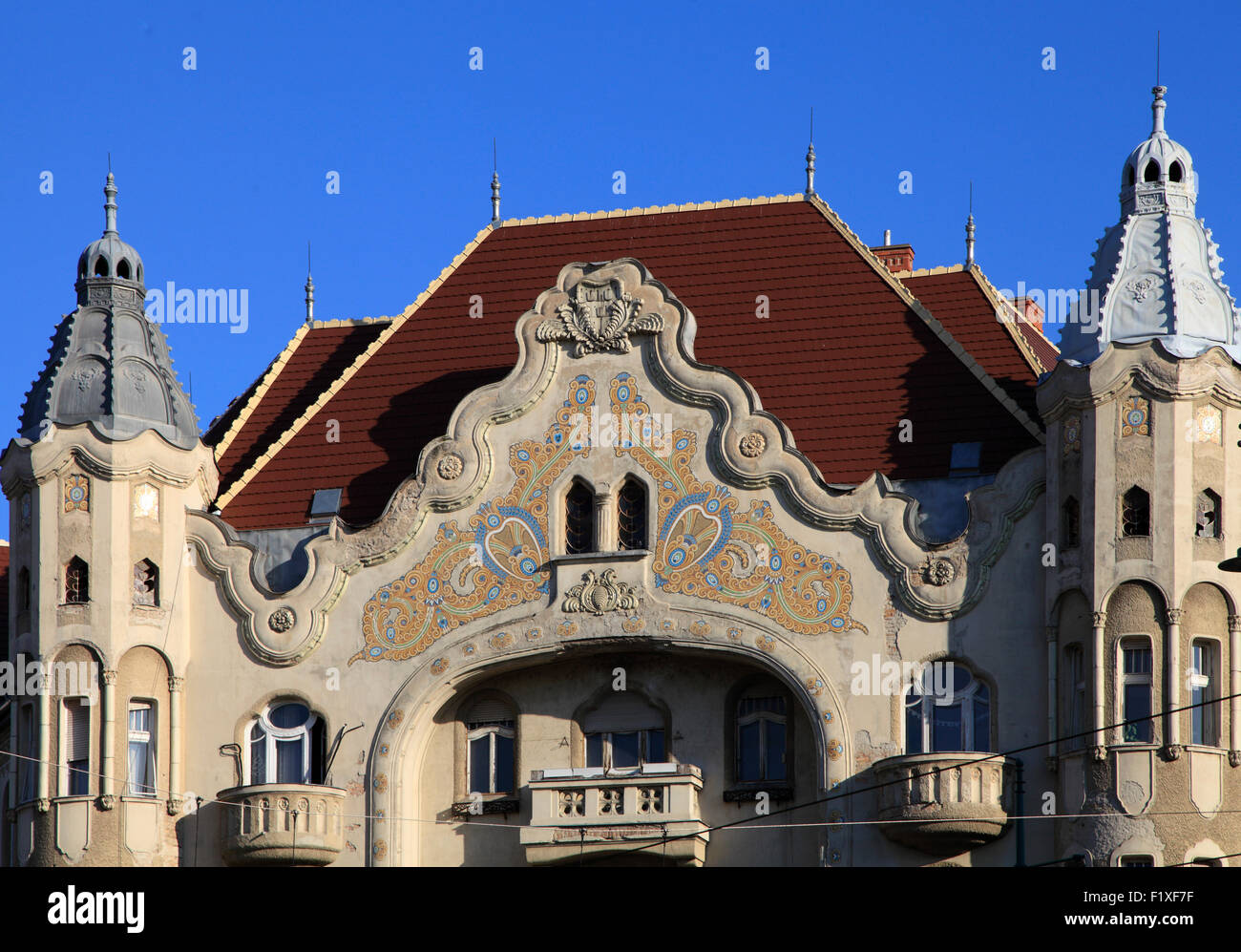 Szeged, Ungarn Jugendstil-Architektur, Detail, Stockfoto