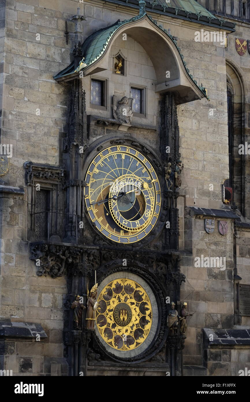 Astronomische Uhr in Prag, Tschechische Republik, Europa Stockfoto