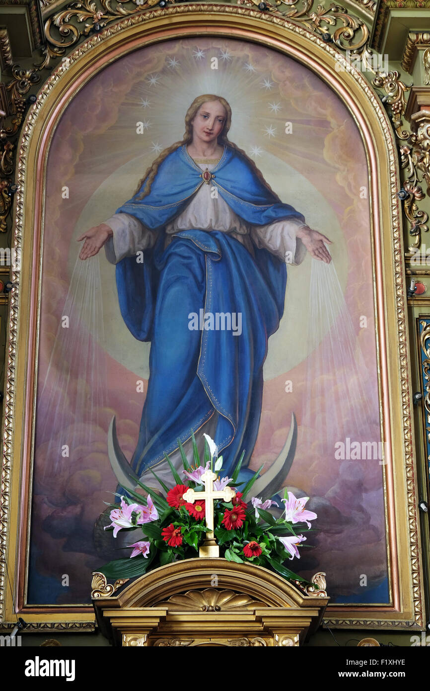 Jungfrau Maria Altarbild in der Basilika des Heiligen Herzens Jesu in Zagreb, Kroatien am 28. Mai 2015 Stockfoto