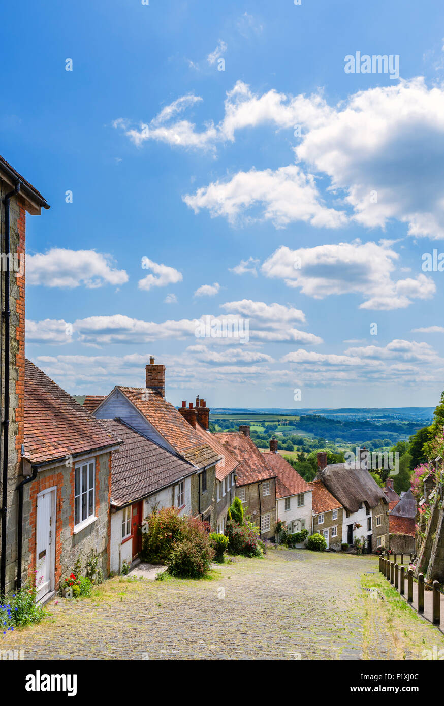 Gold Hill, Shaftesbury, Dorset, England, UK Stockfoto