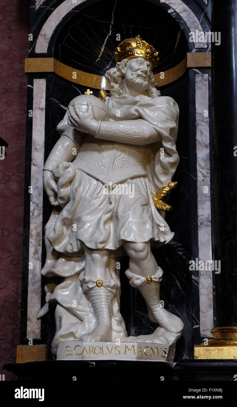 Der Heilige Karl dem großen Altar in der Franziskaner Kirche der Mariä Verkündigung in Ljubljana, Slowenien Stockfoto