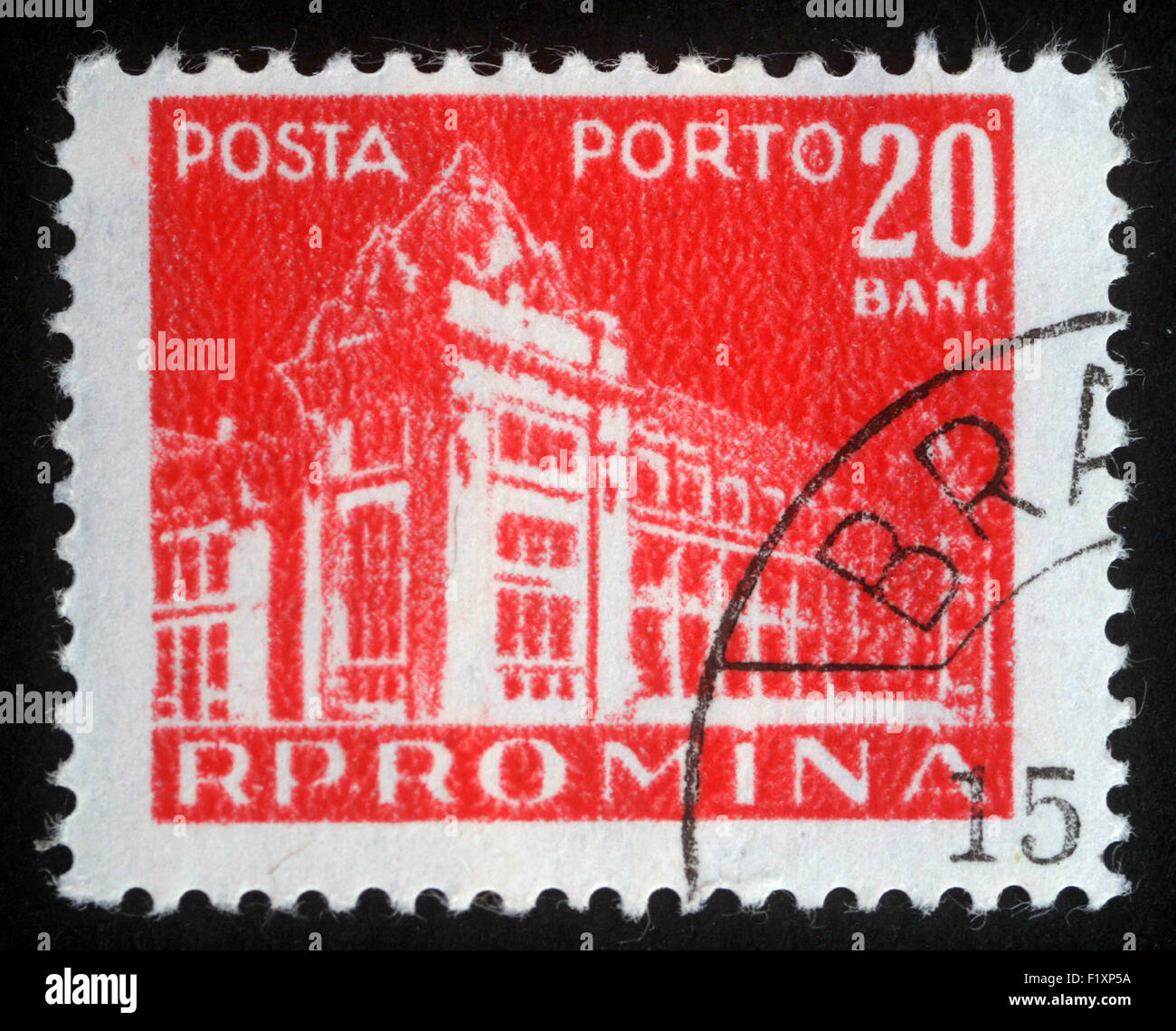 Briefmarke gedruckt in Rumänien zeigt eine allgemeine Postamt von Rumänien, ca. 1970 Stockfoto