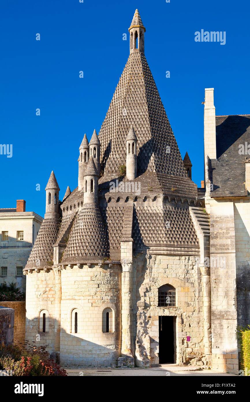 Frankreich, Maine et Loire, Loire-Tal, als Weltkulturerbe der UNESCO, Fontevraud, königliche Abtei von Fontevraud aufgeführt Stockfoto