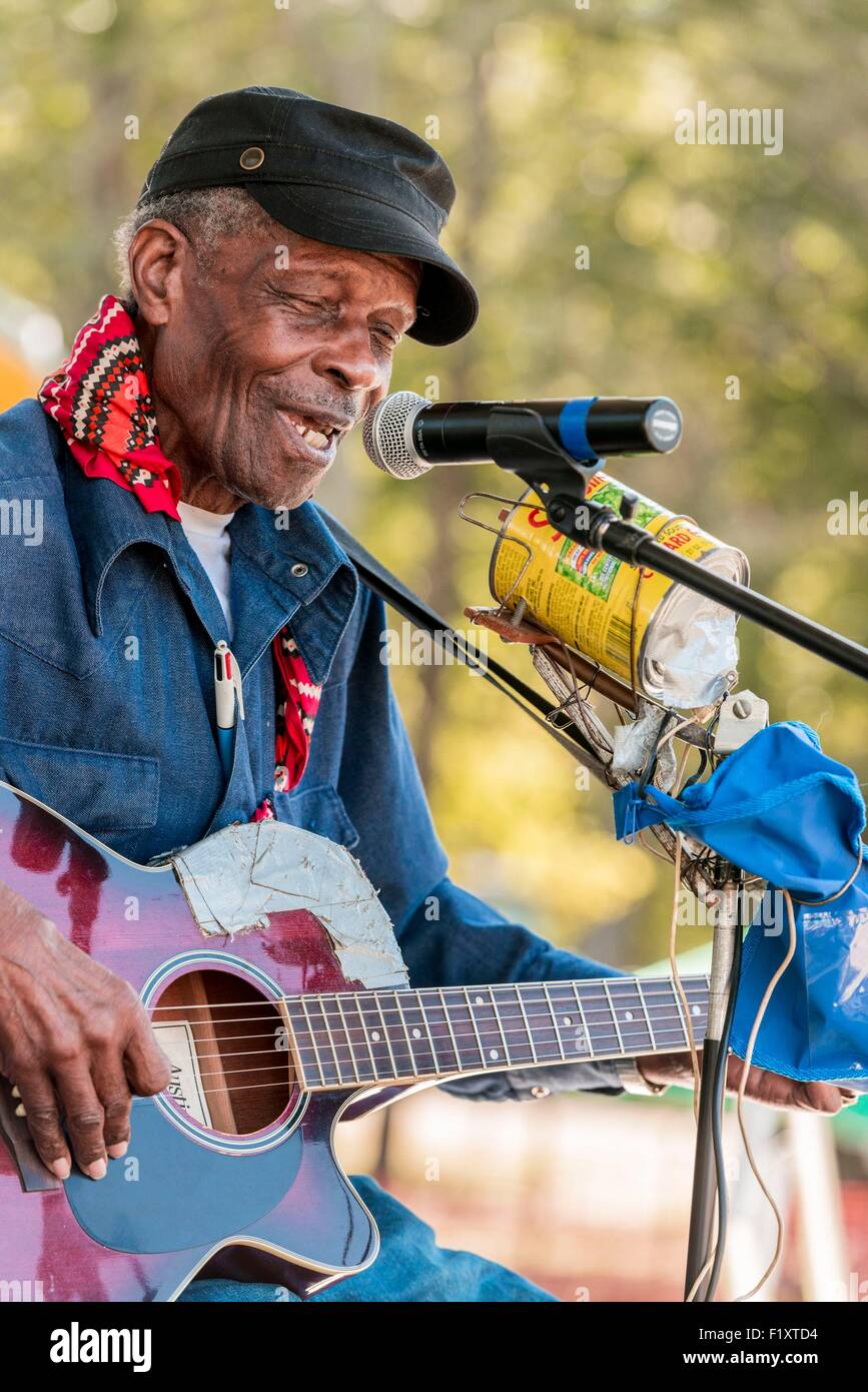 Mächtigen Mississippi Musikfestival, Bluesman L.C. Ulmer, Greenville, Mississippi, Vereinigte Staaten Stockfoto