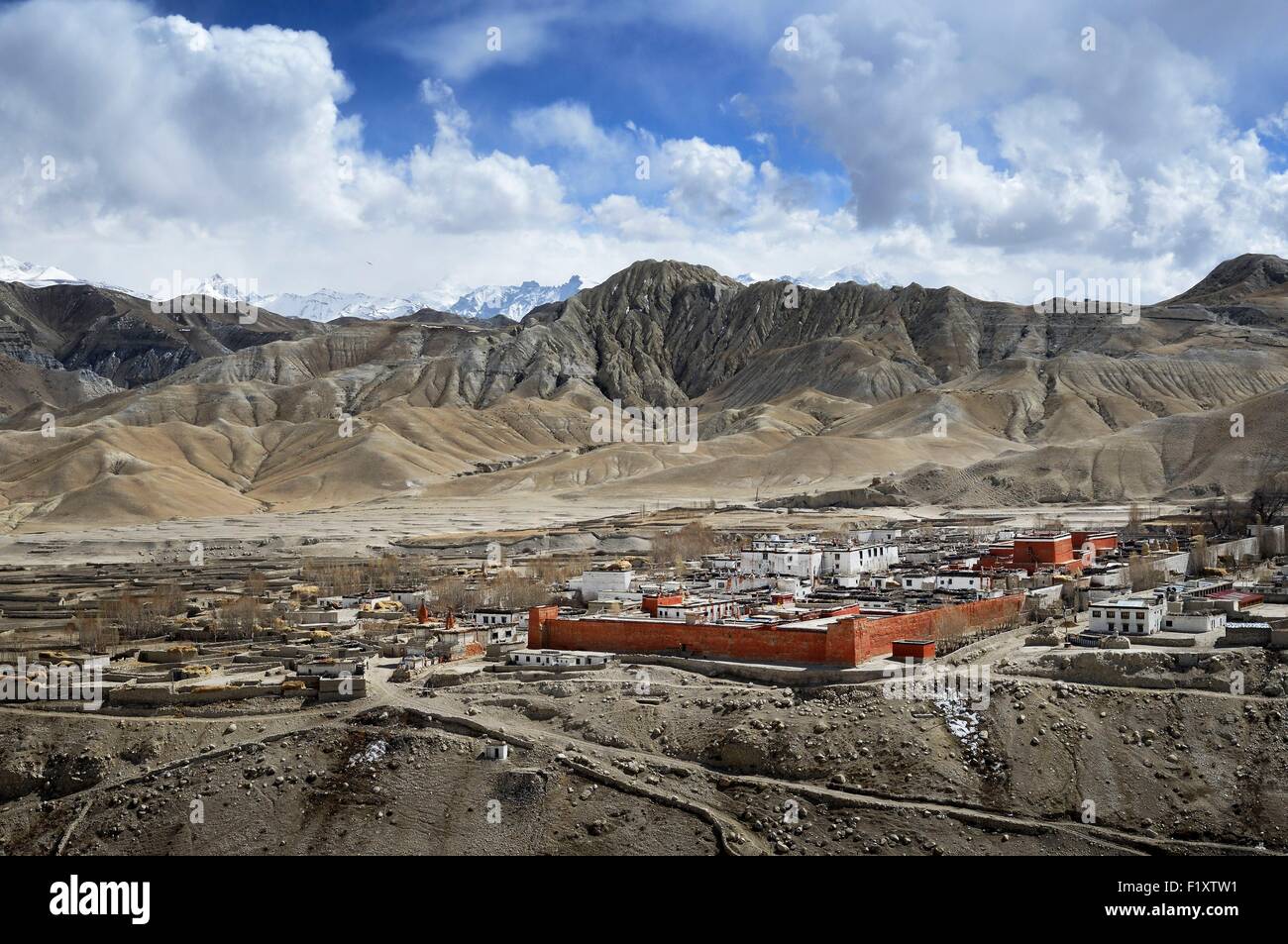 Nepal, Gandaki zone, Upper Mustang (nahe der Grenze zu Tibet), der ummauerten Stadt Lo Manthang, der historischen Hauptstadt des Königreich Lo Stockfoto