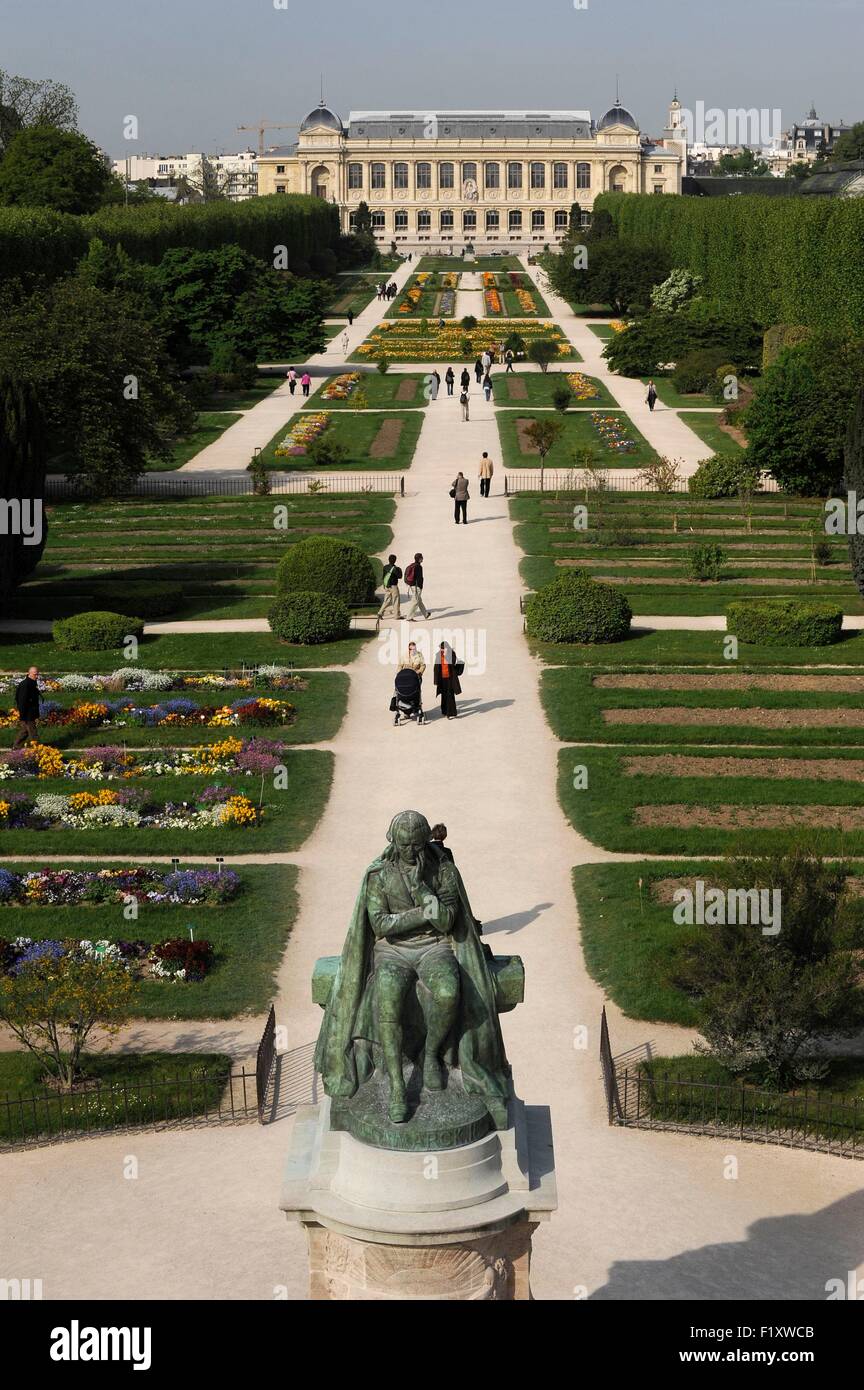 Frankreich, Paris, place Valhubert, Jardin des Plantes (Luftbild) Stockfoto
