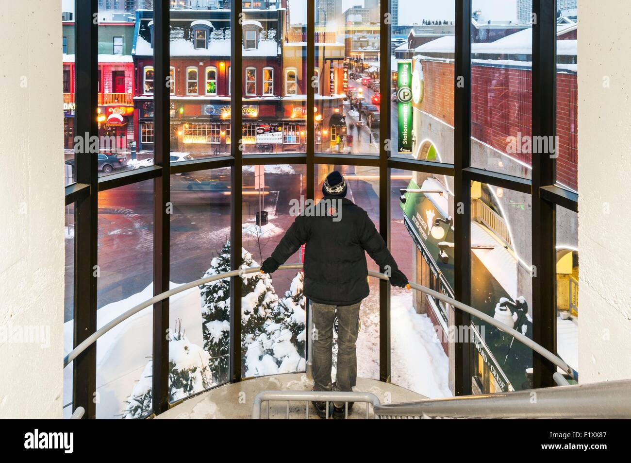 Kanada, Ontario, Ottawa, Innenstadt, Quartal der Byward Market, Blick auf York Street vom Auto Parkbau Stockfoto