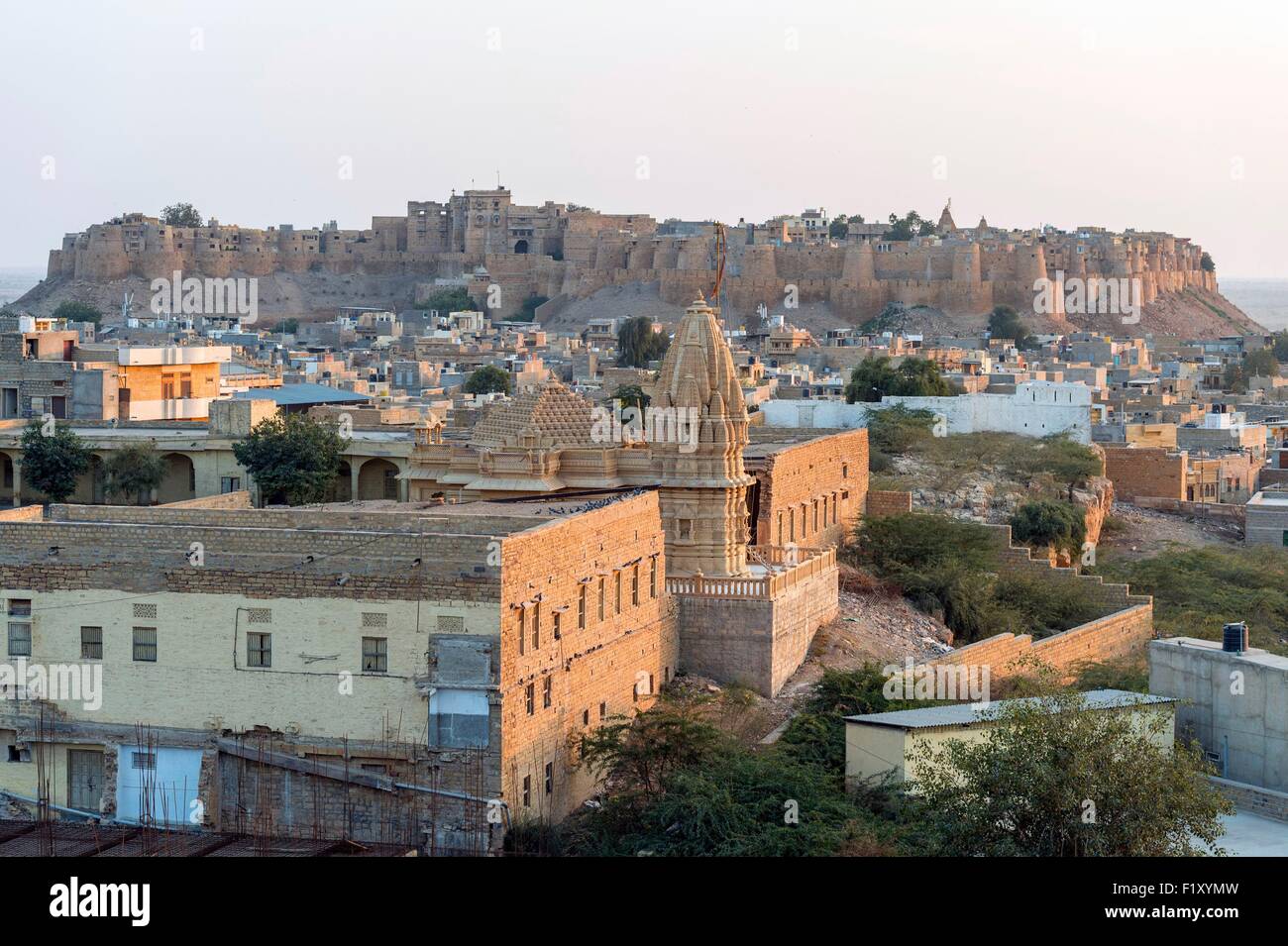 Indien, Bundesstaat Rajasthan, Wallburg von Rajasthan Weltkulturerbe von UNESCO, Jaisalmer, das Fort Stockfoto