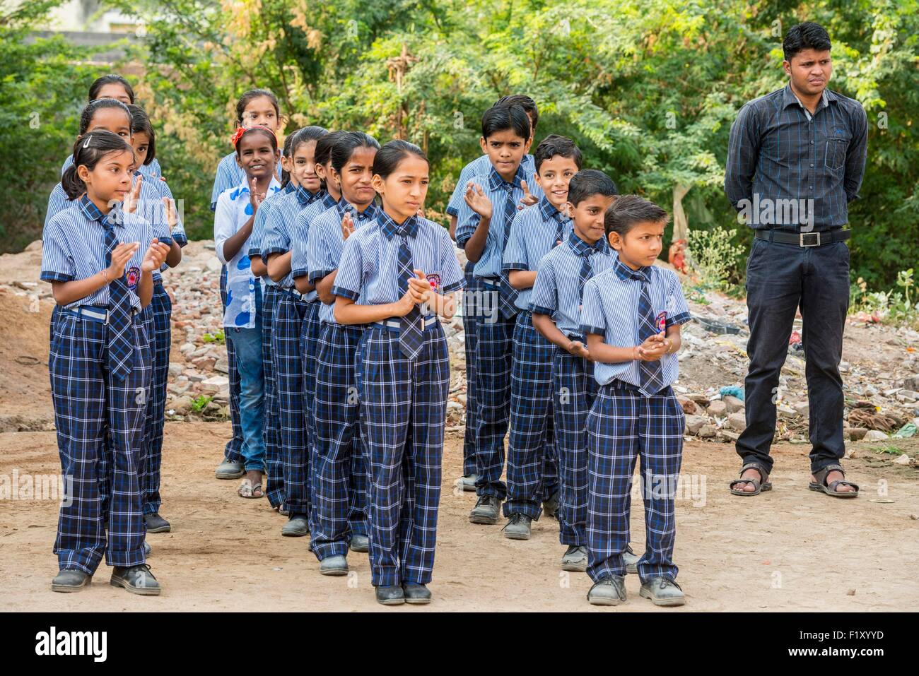 Indien, Rajasthan state, Ranakpur, Vinayak Public School Stockfoto