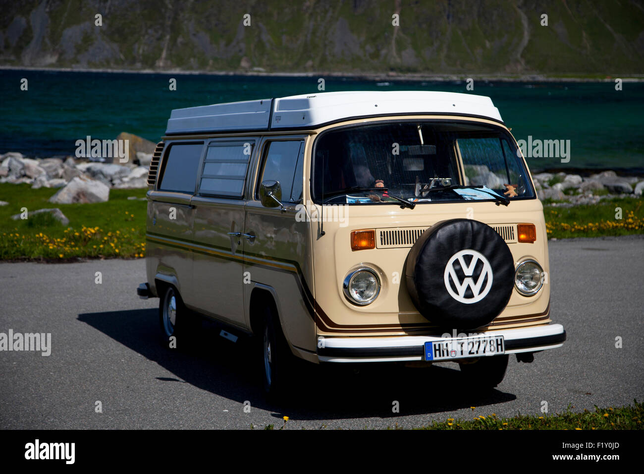 Alten camping-VW-bus Stockfoto