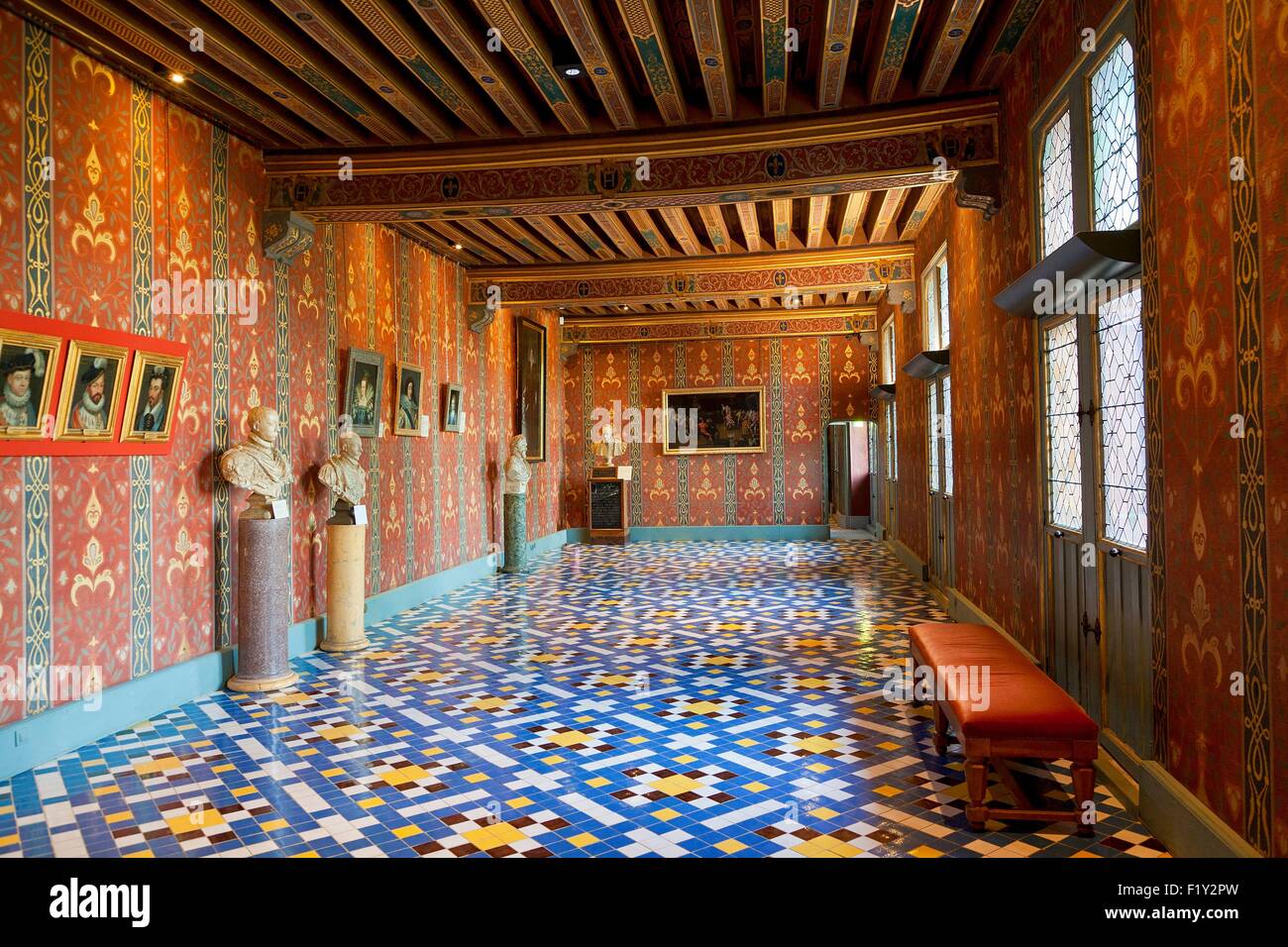 Frankreich, Loir et Cher, Loire-Tal als Weltkulturerbe der UNESCO, königliche Schloss von Blois, Halle der Königin Catherine de Medicis aufgeführt Stockfoto