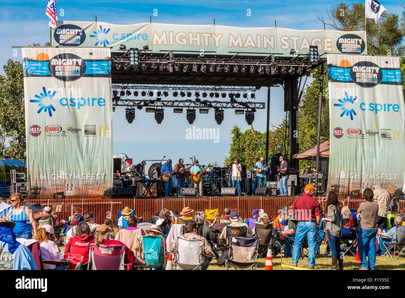 USA, Mississippi, Greenville, mächtigen Mississippi Musikfestival Stockfoto