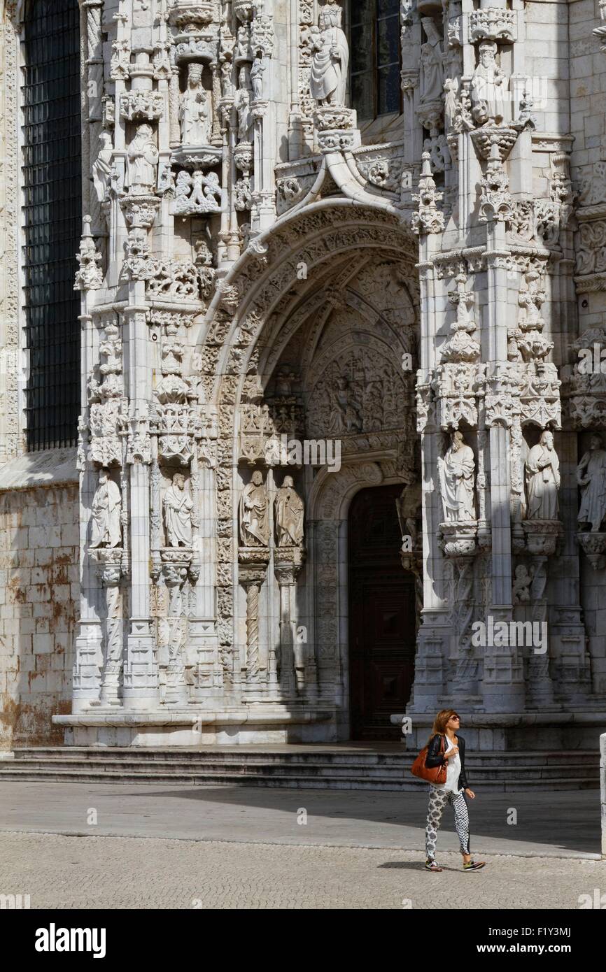 Portugal, Lissabon, Stadtteil Belem, Hieronymus-Kloster (Mosteiro Dos Jer≤nimos), Weltkulturerbe der UNESCO, die Kirche Santa Maria Stockfoto