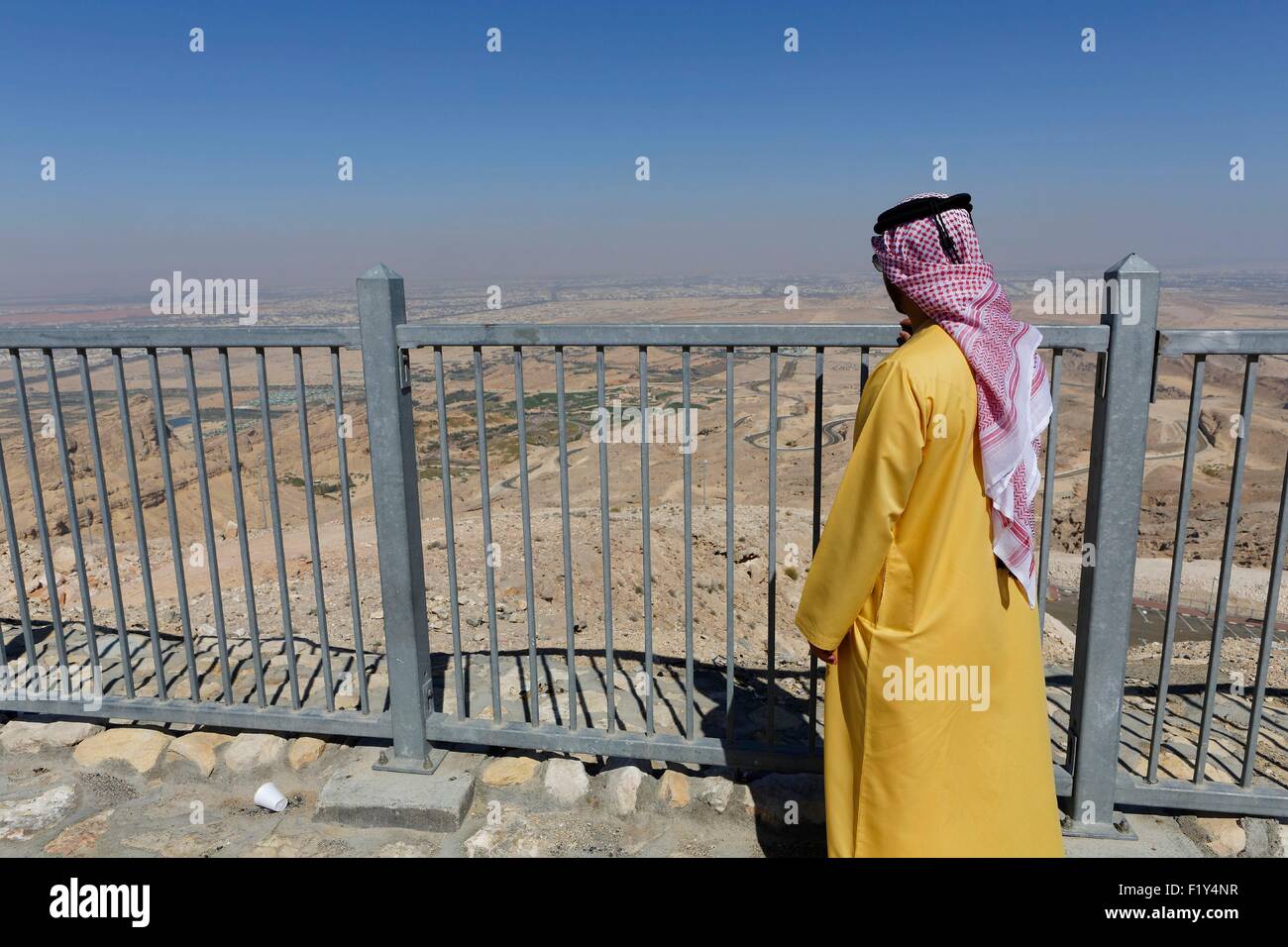 Vereinigte Arabische Emirate, Dubai, Al Ain von Jebel Hafeet Stockfoto