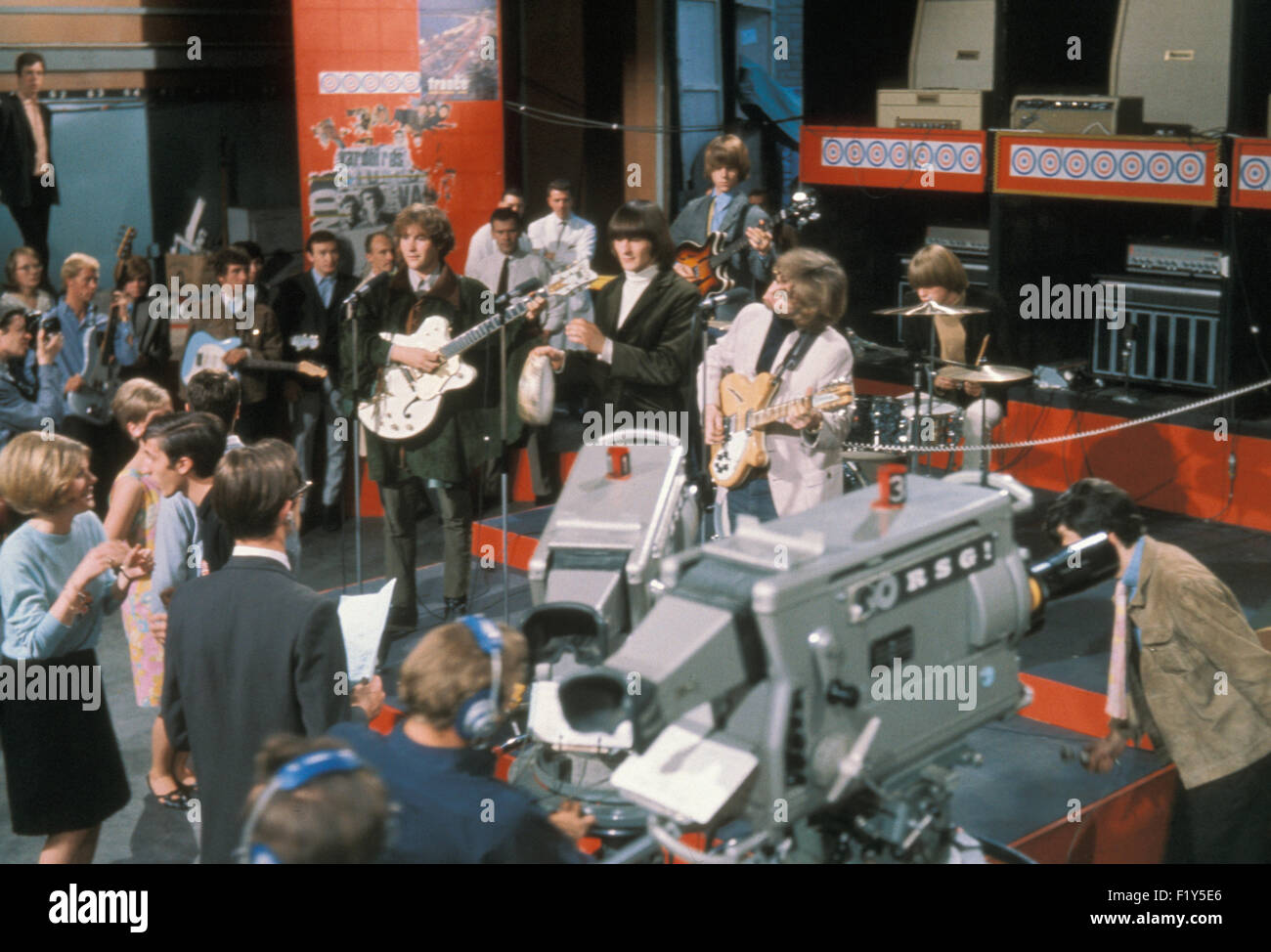 DIE BYRDS uns-Rock-Gruppe auf Ready, Steady, Go etwa 1967. Foto seltsame Dinge Stockfoto