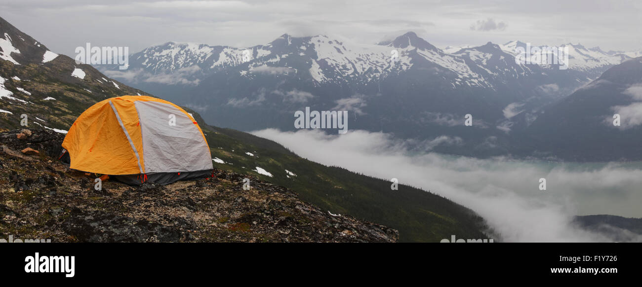 Zelt, Alaska, Lynn Canal Taiya Inlet Stockfoto