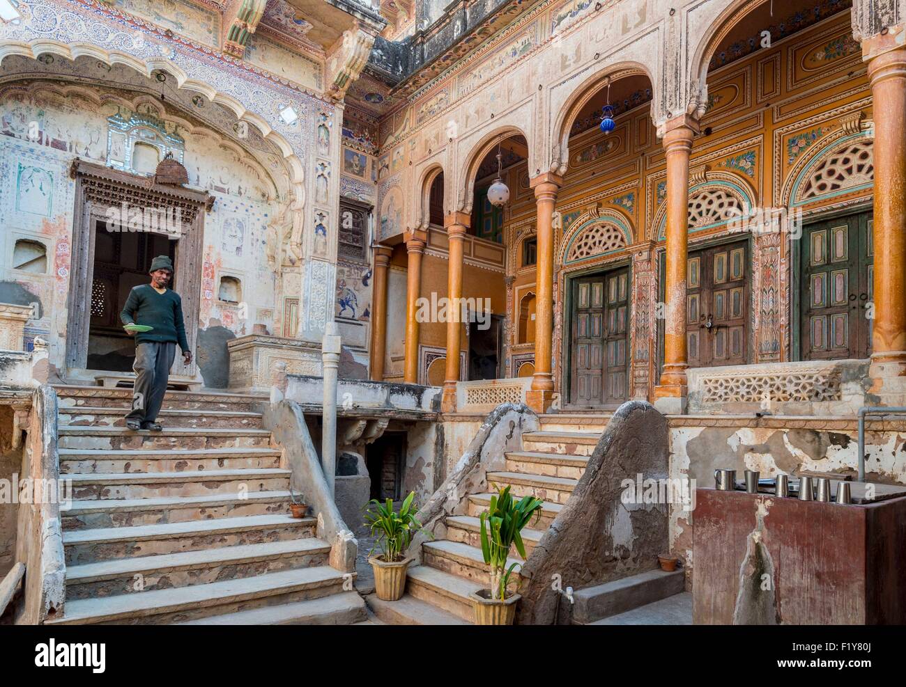 Indien, Bundesstaat Rajasthan, Shekhawati Region, Mandawa, Sneh Ram Lada haveli Stockfoto