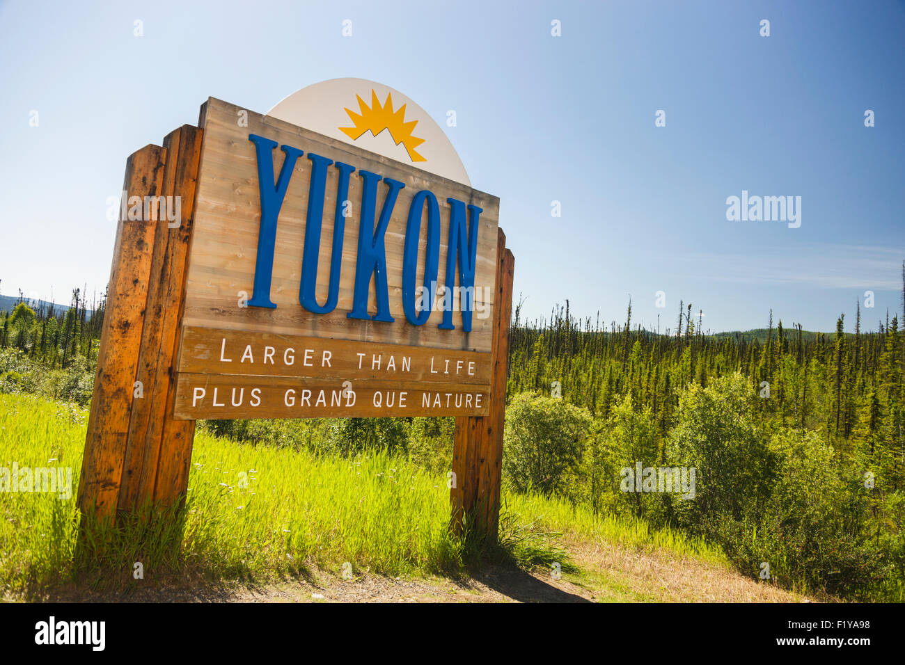 Zeichen, Kanada, Alaska, Yukon Stockfoto