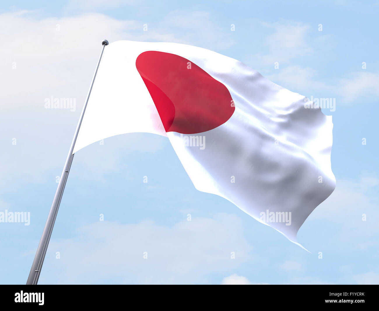 Japan Flagge am klaren Himmel. Stockfoto
