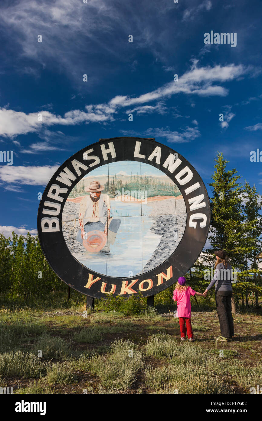 Zeichen, Kanada, mutti, Yukon, Burwash Landing Stockfoto