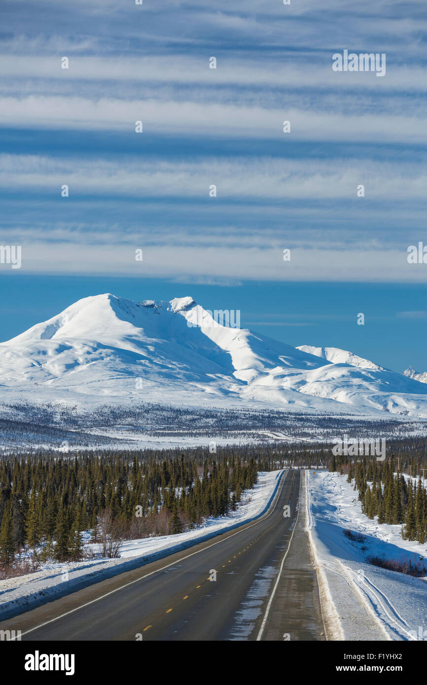 Autobahn, Alaska, Wrangell Mountain, Mt eureka Stockfoto