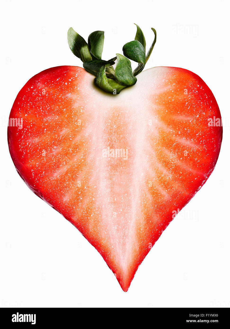 Kanada, Erdbeeren, in Scheiben geschnitten, Studio Stockfoto