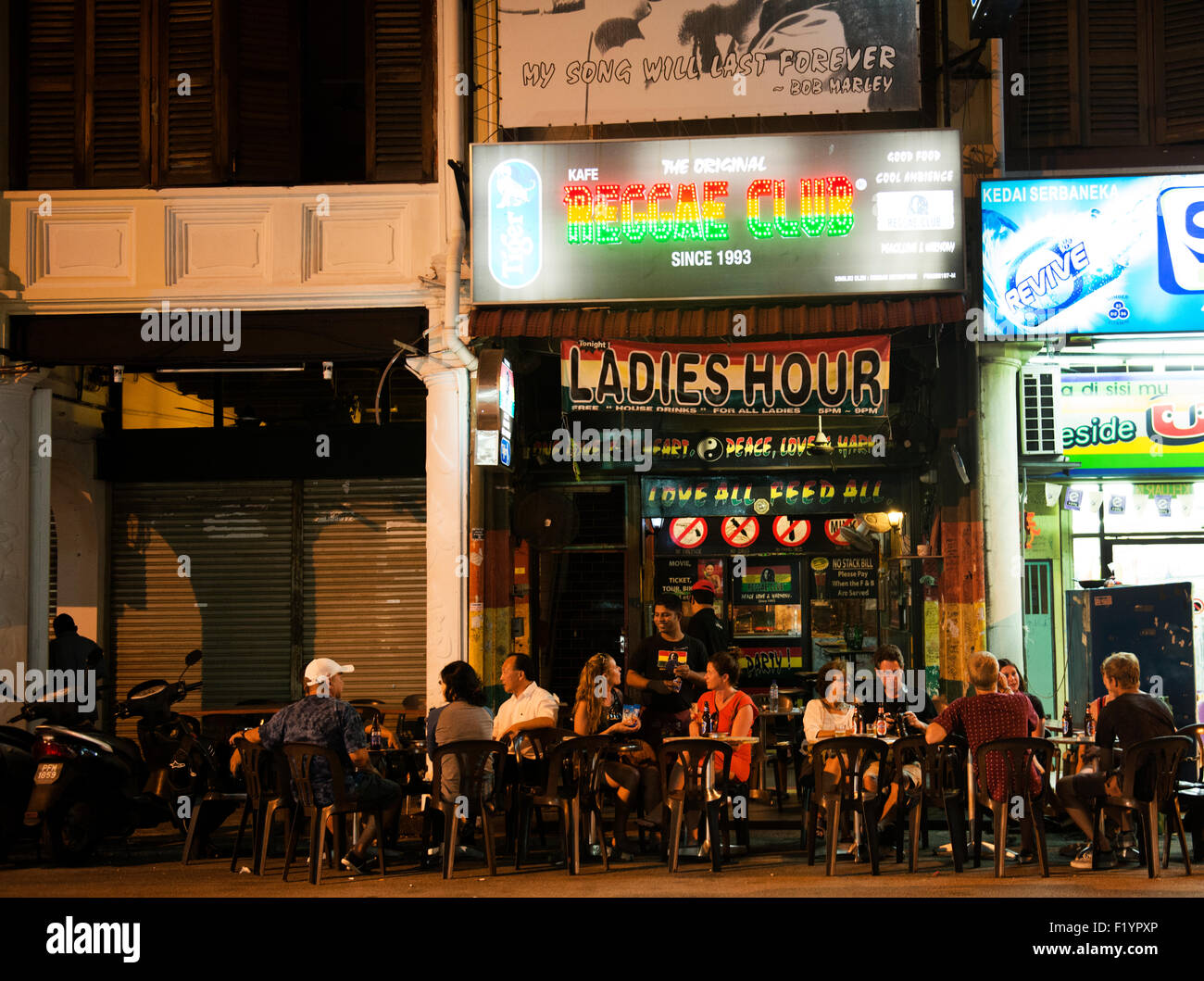 Der Reggae-Club in Georgetown, Penang. Stockfoto