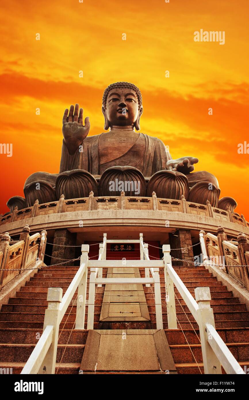 Tian Tan Buddha (Hong Kong, Lantau Island) Stockfoto