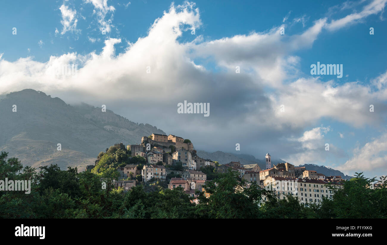 Altstadt vor Bergen, Corte, Korsika, Frankreich Stockfoto