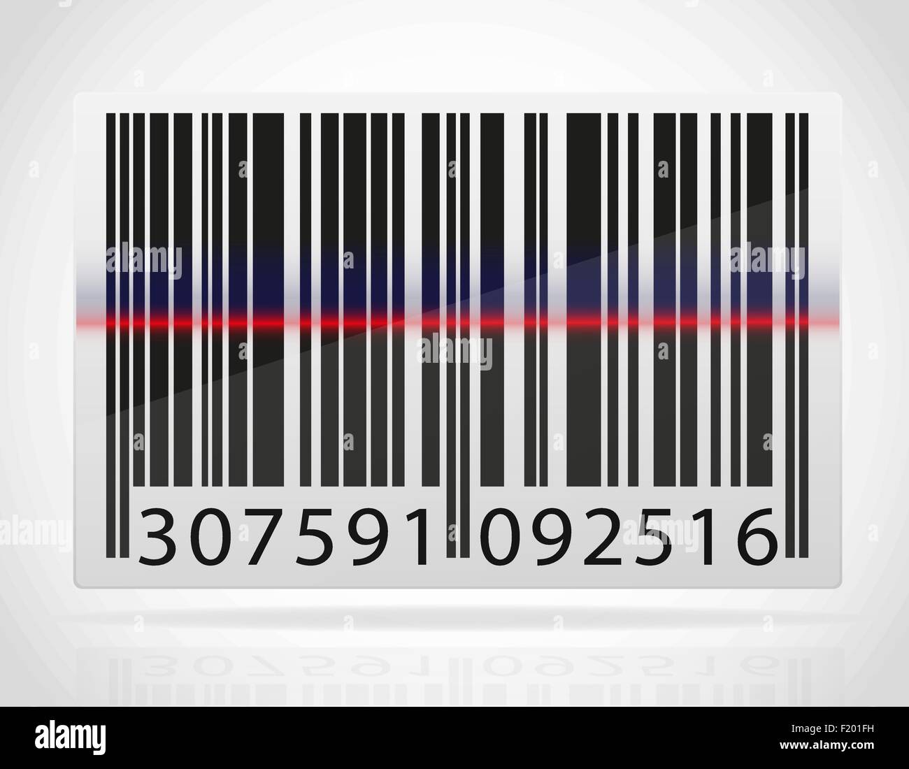 Barcode mit dem Streifen von der Laser-Vektor-Illustration isoliert auf weißem Hintergrund Stock Vektor