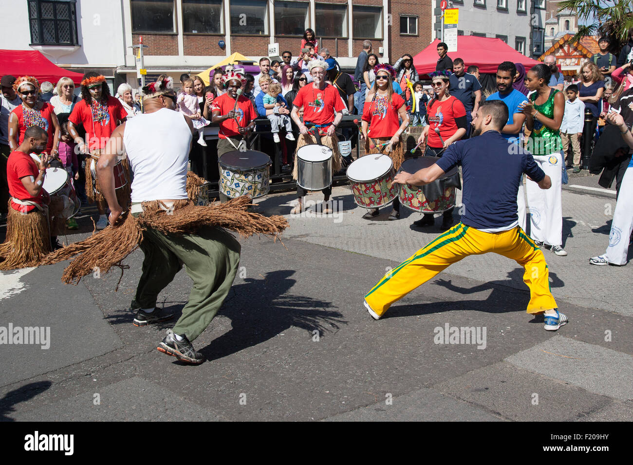 Capoeira-brasilianische Tänzer Kingston Karneval Stockfoto