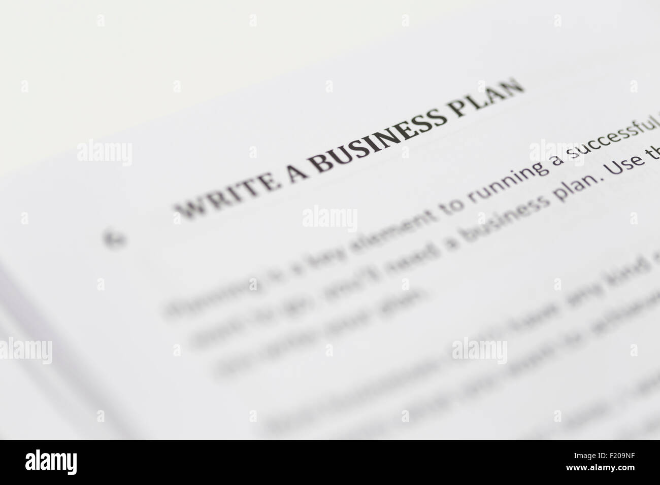 Schreiben Sie eine Business-Plan-Strategie Stockfoto