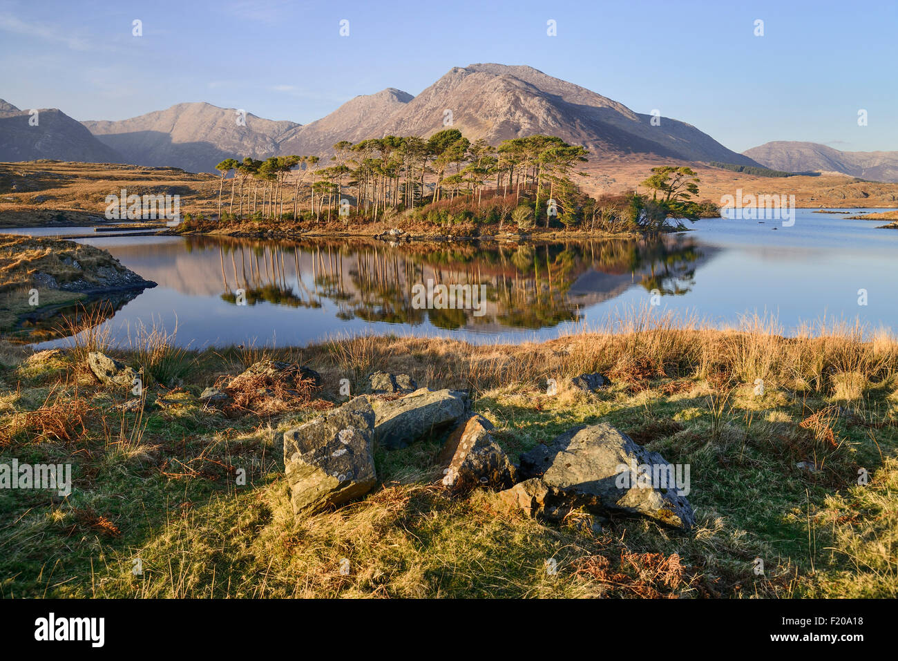 Irland, County Galway, Connemara, Derryclare Lough. Stockfoto