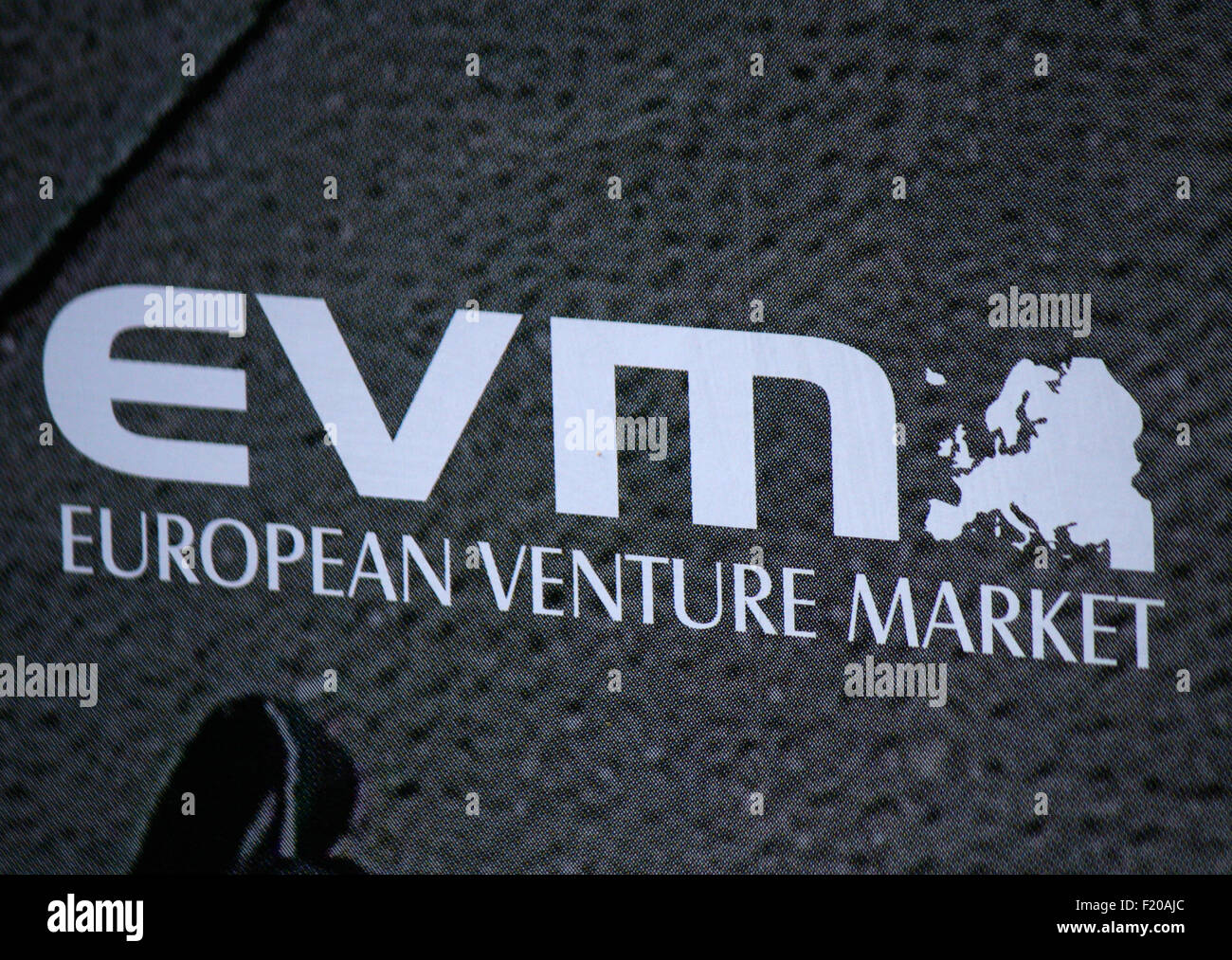 Markenname: "EVM European Venture Market", Berlin. Stockfoto