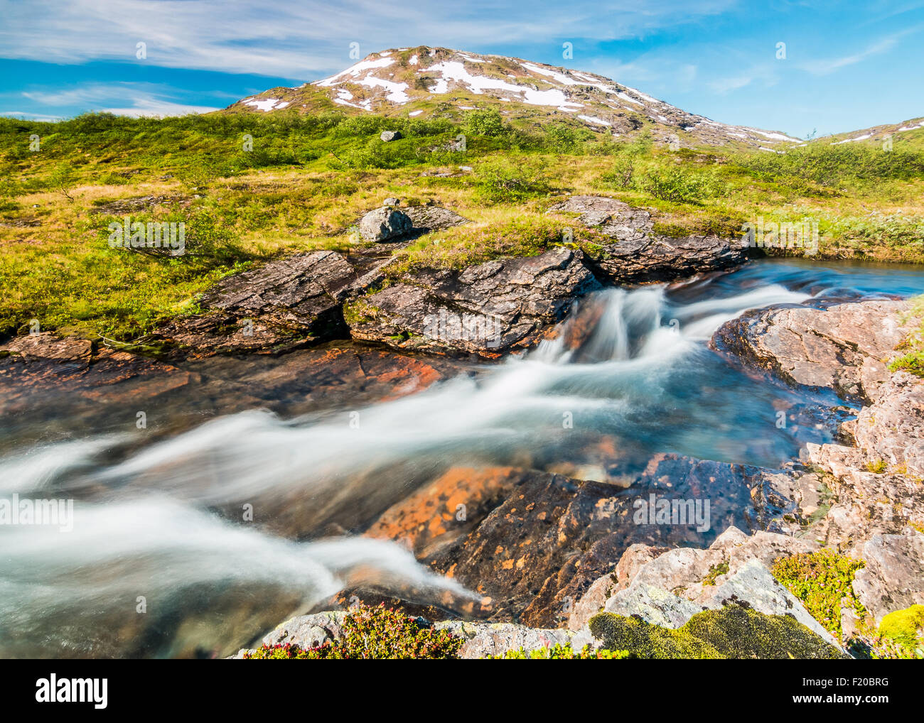 Das frische Wasser Nord-Norwegen Stockfoto