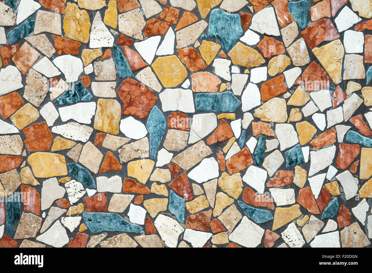 Bunte Steinmosaik mit chaotischen Muster, Foto Hintergrundtextur Stockfoto