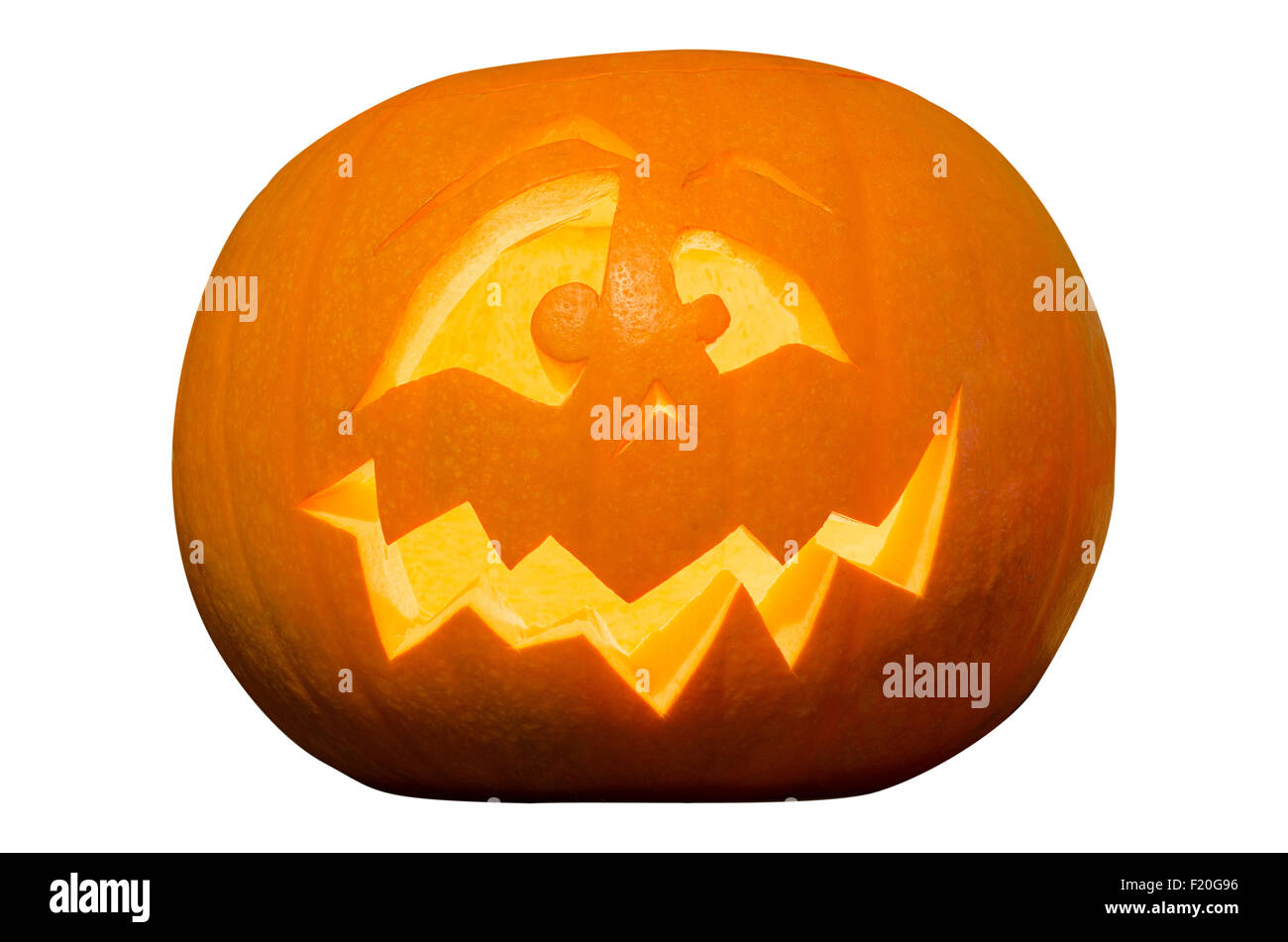 Dekorative Halloween Pumpking Isolated on White Background Stockfoto