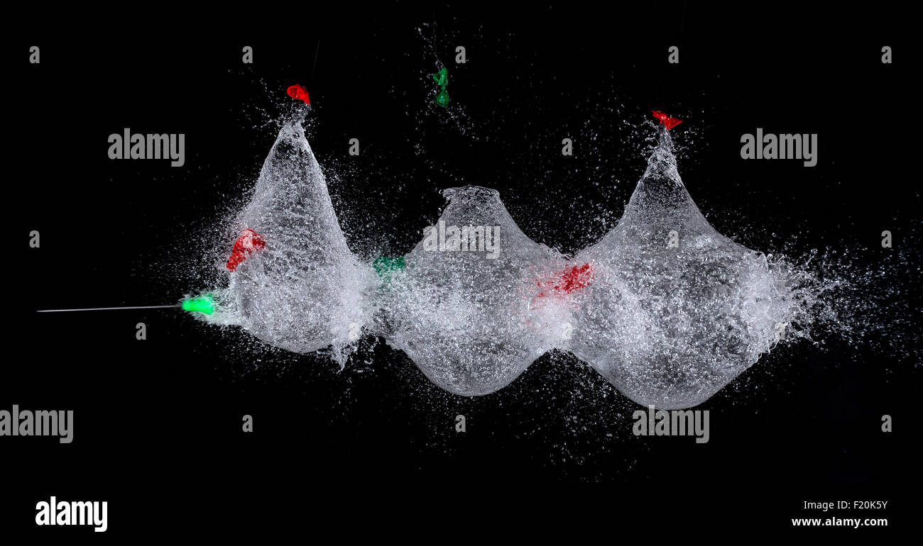 High-Speed-Foto von platzen Wasser gefüllten Ballon Stockfoto