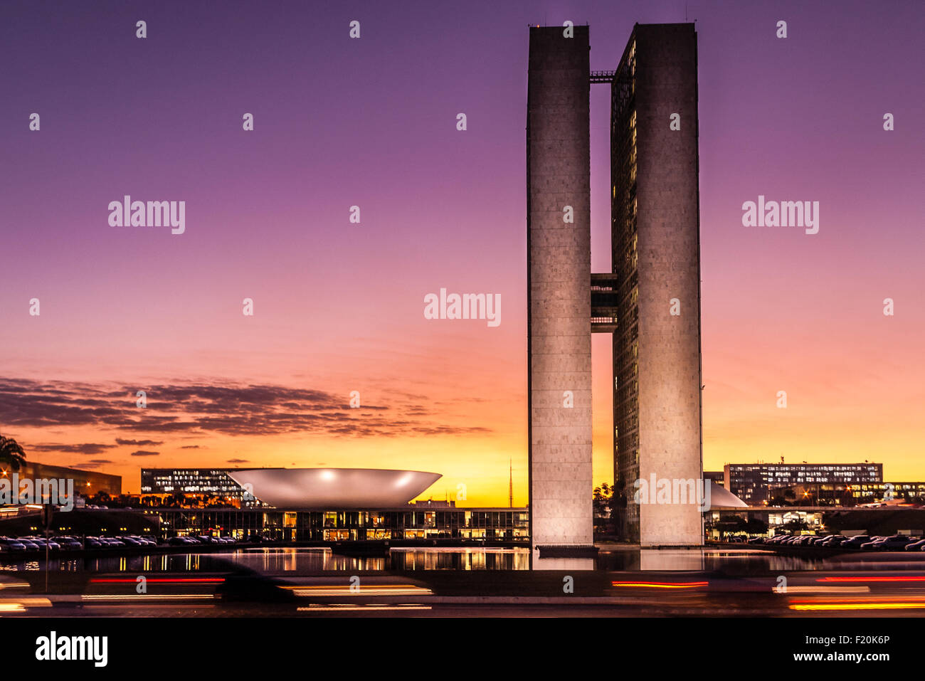 Palácio Congresso Nacional (brasilianische National Congress Building) durch gefeiert Architekt Oscar Niemeyer Stockfoto