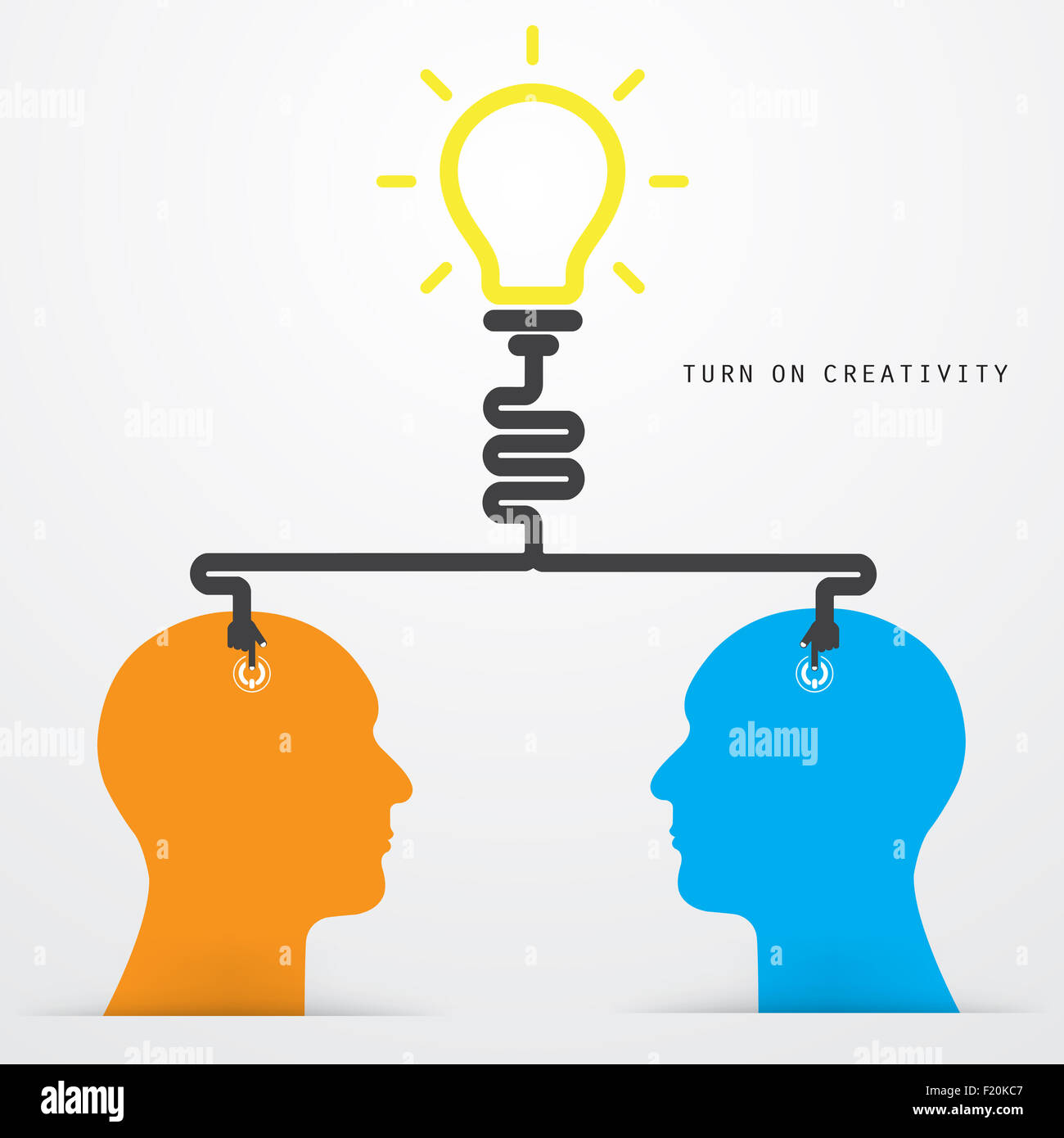 Gehirn-Eröffnung-Konzept. Kreative Gehirnhälfte abstrakte Logo-Design-Vorlage. Stockfoto