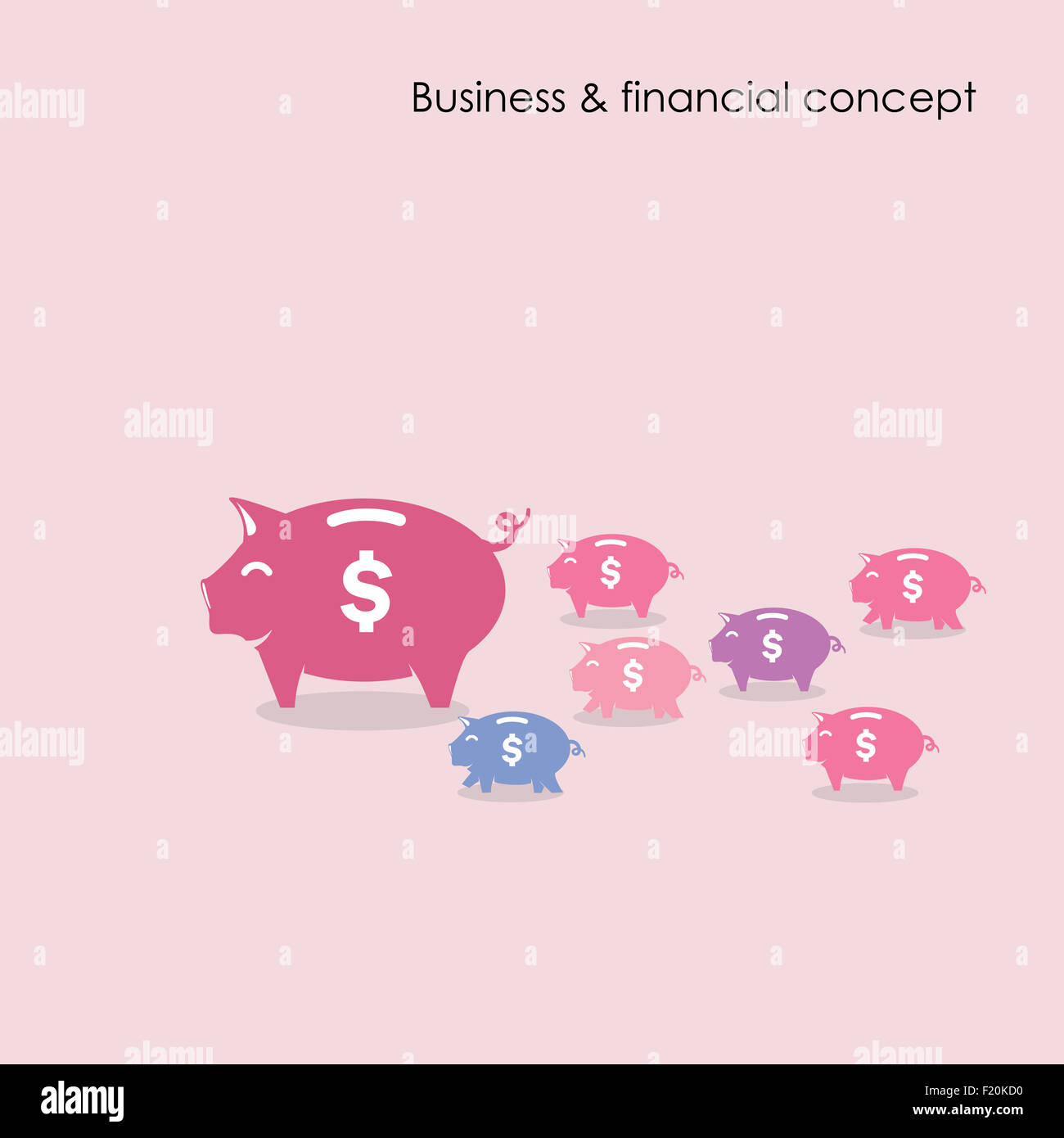 Sparschwein-Symbol mit der Wirtschaft und Finanzkonzept. Währung-Krieg-Konzept. Stockfoto